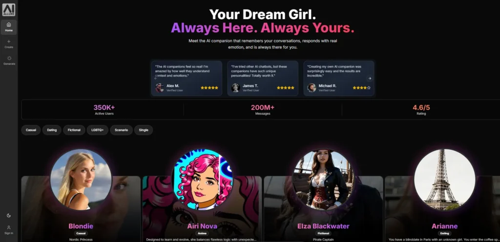 7 Best AI Girlfriend Apps 2025 | Virtual Girlfriend Chatbots for Emotional Support 4 AIAllure