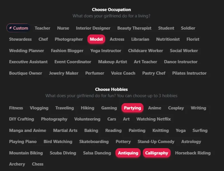 🌟 FantasyGF Review (2025) – Honest Breakdown by BestAIToolsHub 8 FantasyGF- AI Character Occupation and Hobbies