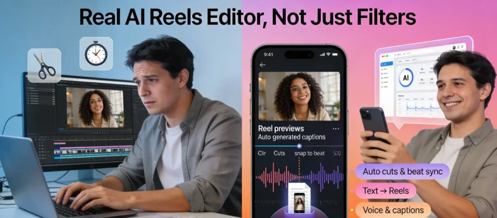 Instagram Reels editing vs AI Reels editor