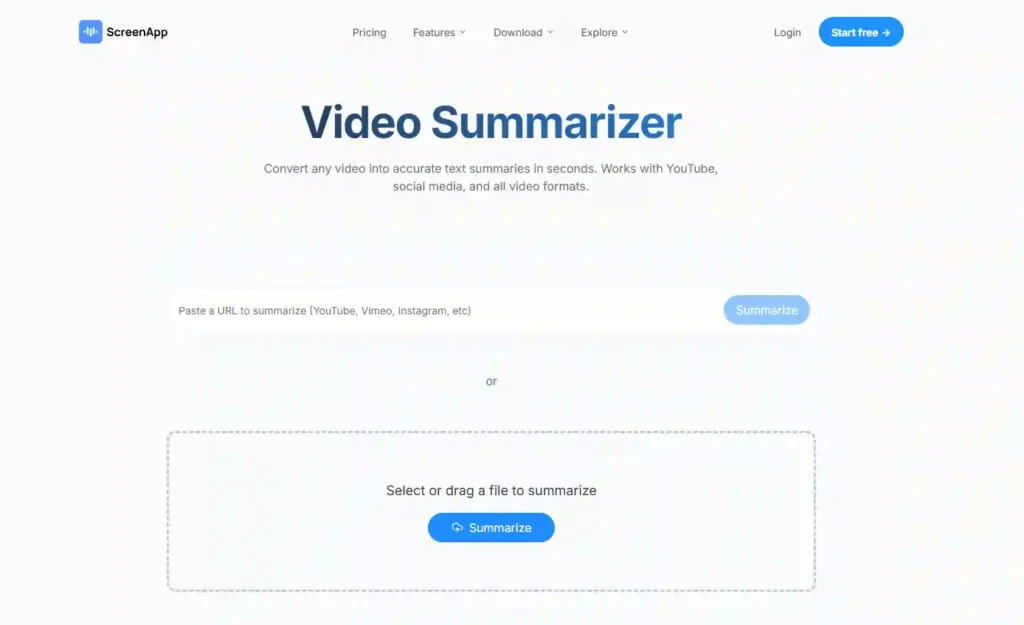 ScreenApp - AI Video Summarizer