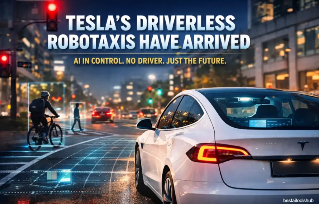 Tesla driverless robotaxi powered by artificial intelligence and neural networks