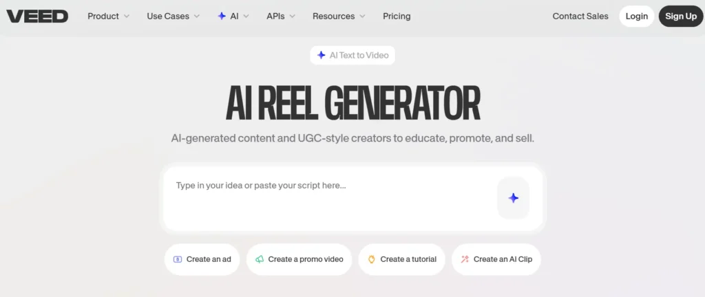 Veed.io AI Reels Maker