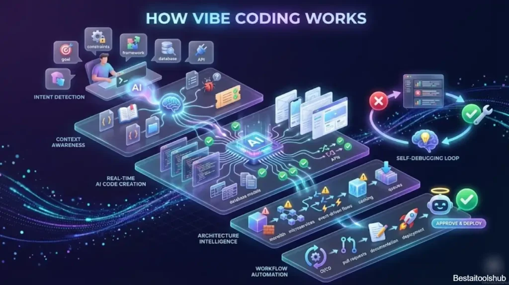 Vibe coding concept AI automating the software build process