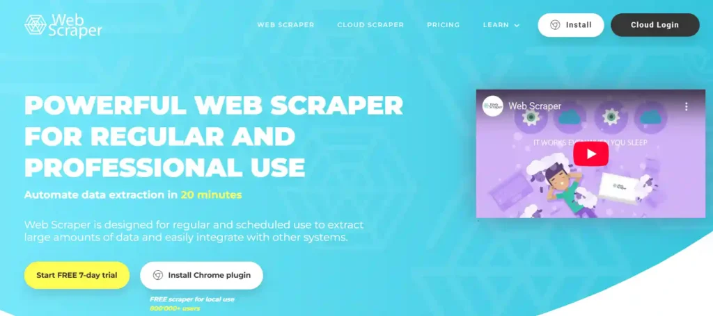 Best Free AI Web Scraping Tools 2026 (No-Code, Unlimited & Actually Work!) 4 Webscraper