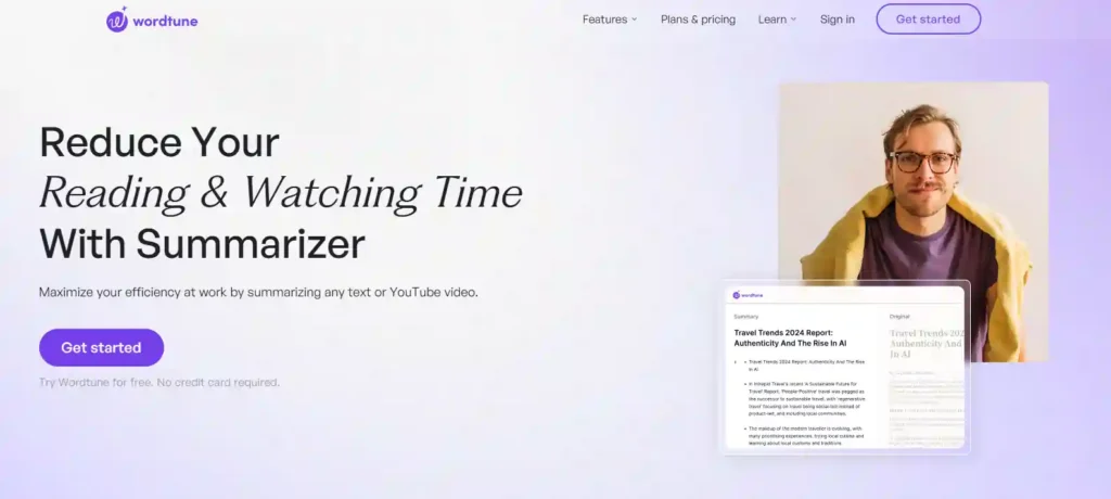 Wordtune - AI Summarizer